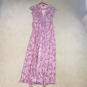 IMAN Pink printed maxi dress with bow back